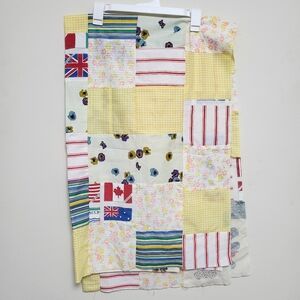 Vintage Handmade Fabric Patchwork Quilt Top 40" X 60" Farmhouse Cottagecore